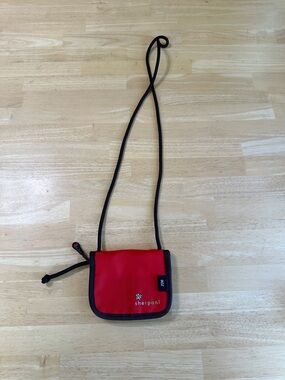 Sherpani Red Crossbody Mini Pouch with Black Trim